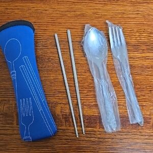 Stainless Steel Travel Cutlery Set with Zippered Case